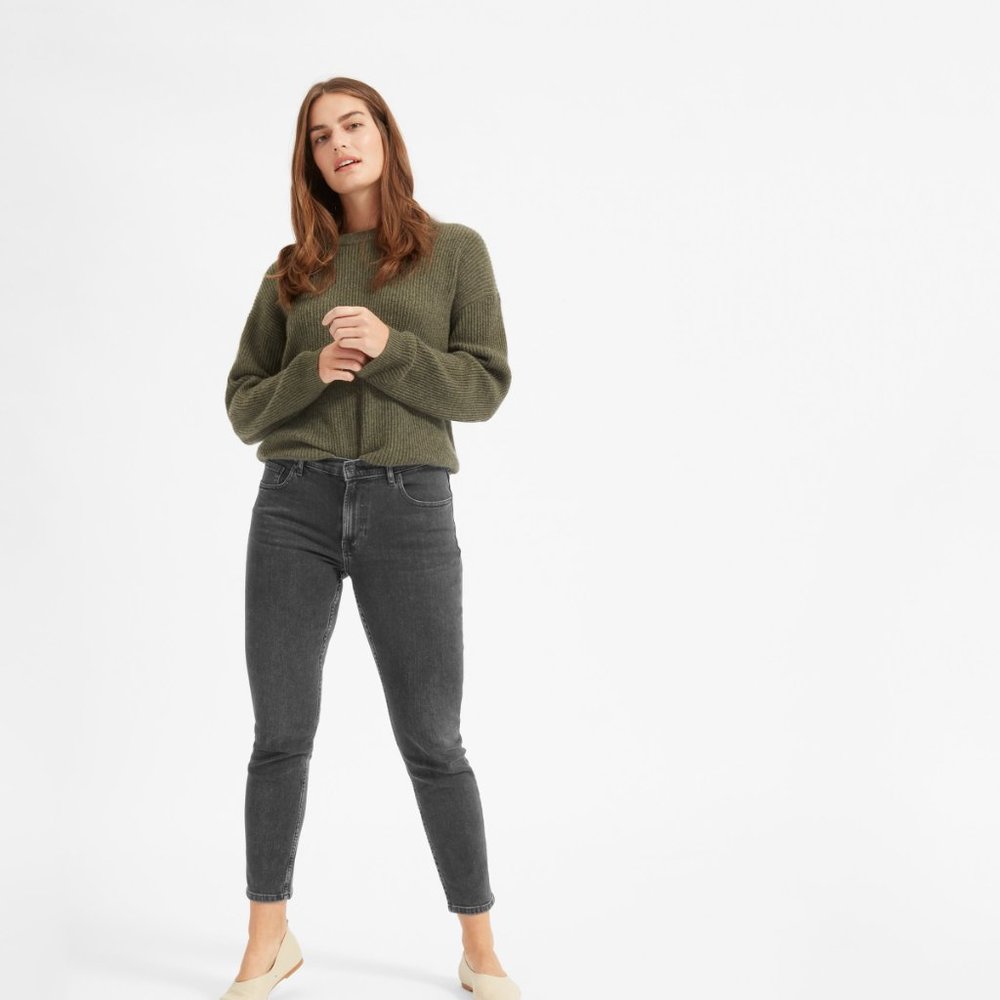 Everlane Black Wash Mid Rise Skinny Ankle Jeans